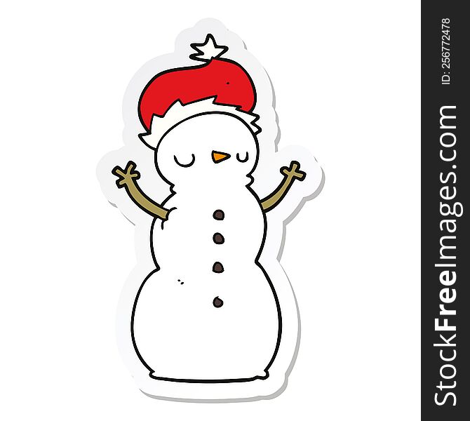 sticker of a cartoon snowman