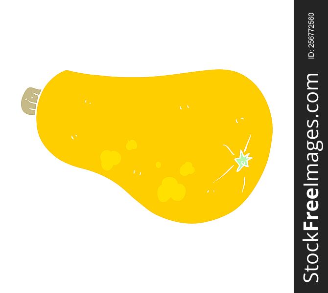 Flat Color Illustration Of A Cartoon Butternut Squash