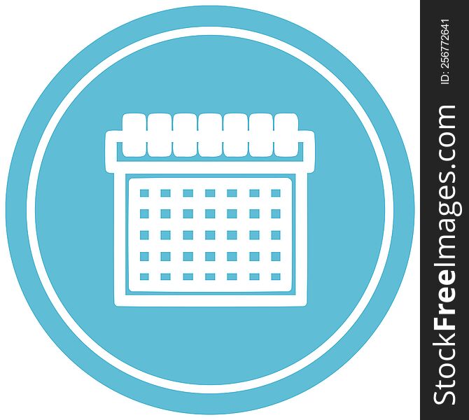 monthly calendar circular icon symbol