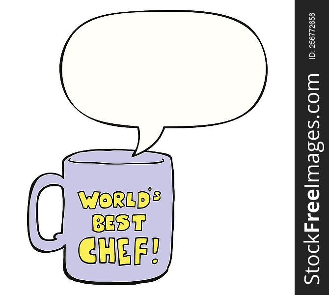 worlds best chef mug with speech bubble. worlds best chef mug with speech bubble