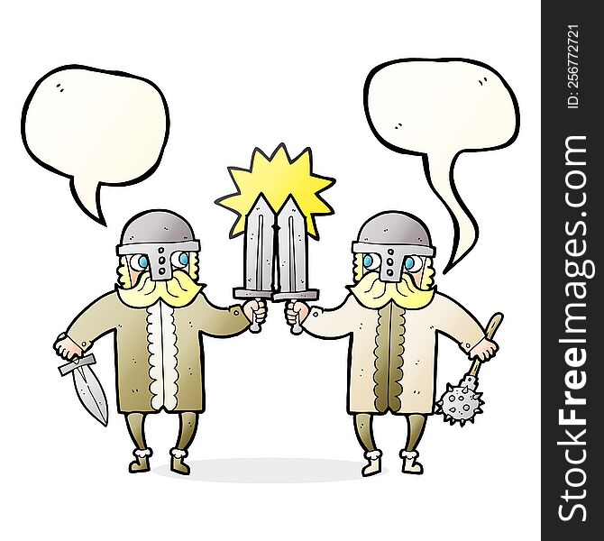 Speech Bubble Cartoon Viking Warriors