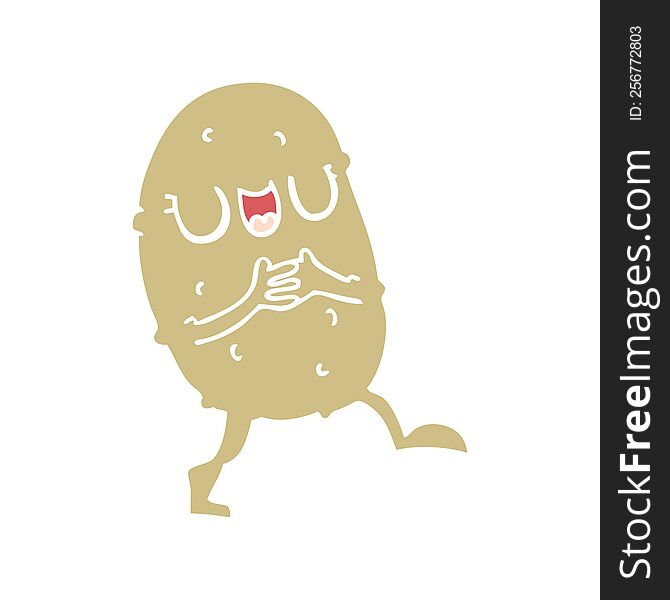 flat color style cartoon happy potato