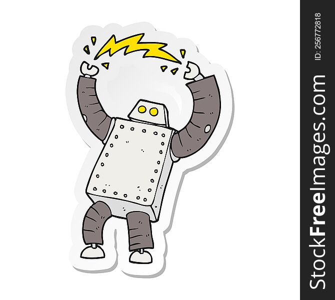 Sticker Of A Cartoon Robot