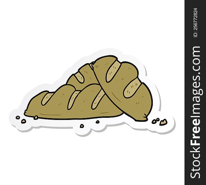 Sticker Of A Cartoon Loaves Of Bread