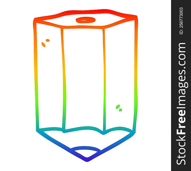 rainbow gradient line drawing of a cartoon colored pencil