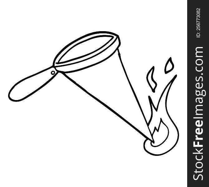 line drawing cartoon magnify glass