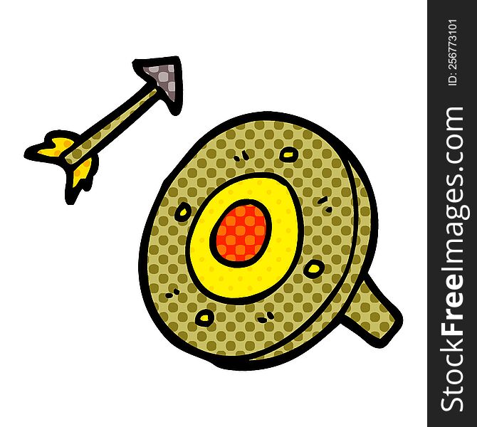 Cartoon Doodle Shield And Arrow