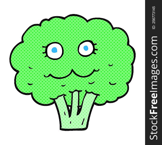 freehand drawn cartoon broccoli