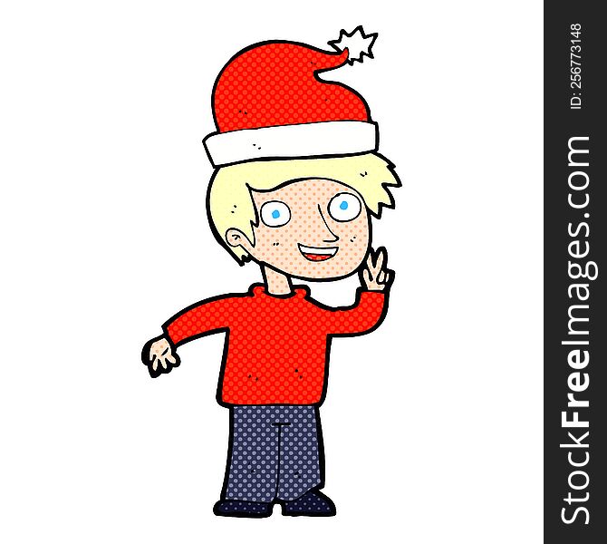 Cartoon Man Ready For Christmas