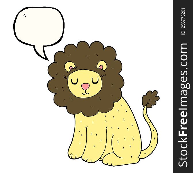 Speech Bubble Cartoon Cute Lion