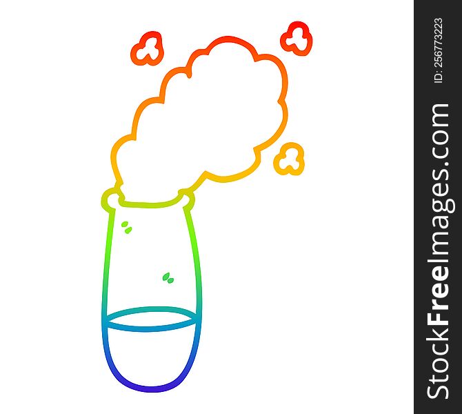 Rainbow Gradient Line Drawing Cartoon Test Tube