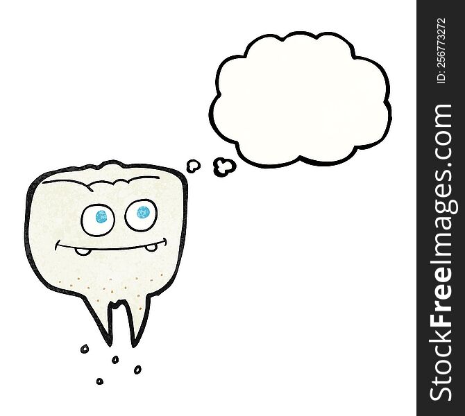 Thought Bubble Textured Cartoon Tooth