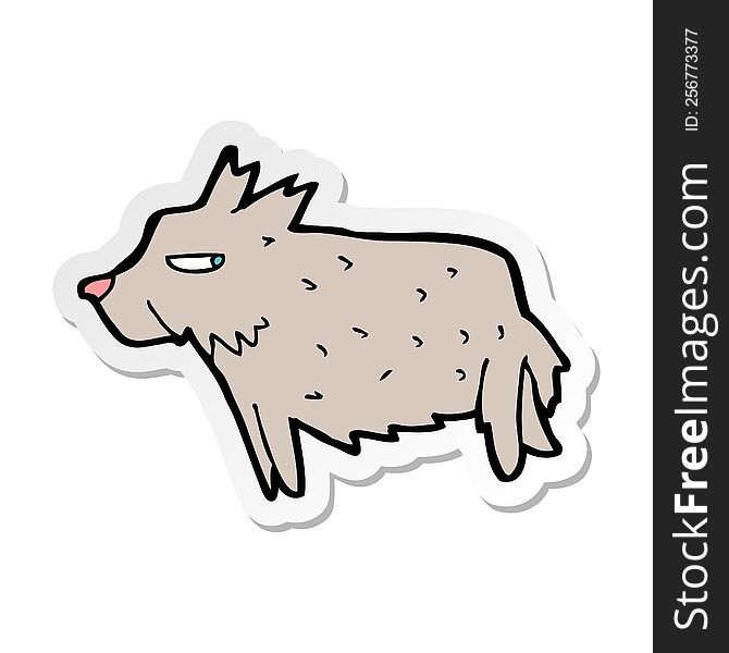 Sticker Of A Cartoon Terrier