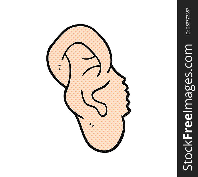 freehand drawn cartoon ear