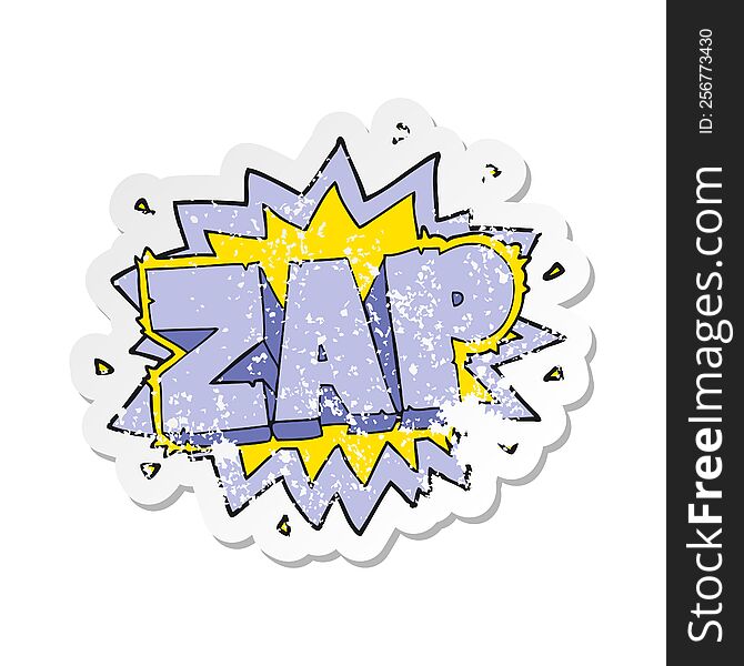 retro distressed sticker of a cartoon zap explosion sign