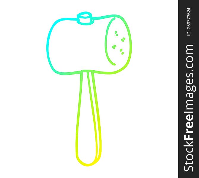 Cold Gradient Line Drawing Cartoon Mallet