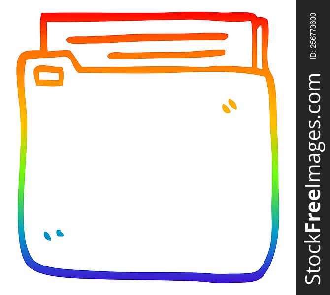 rainbow gradient line drawing of a cartoon file