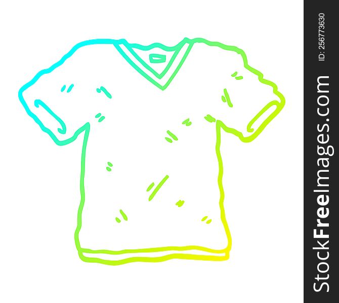 cold gradient line drawing of a cartoon tee shirt