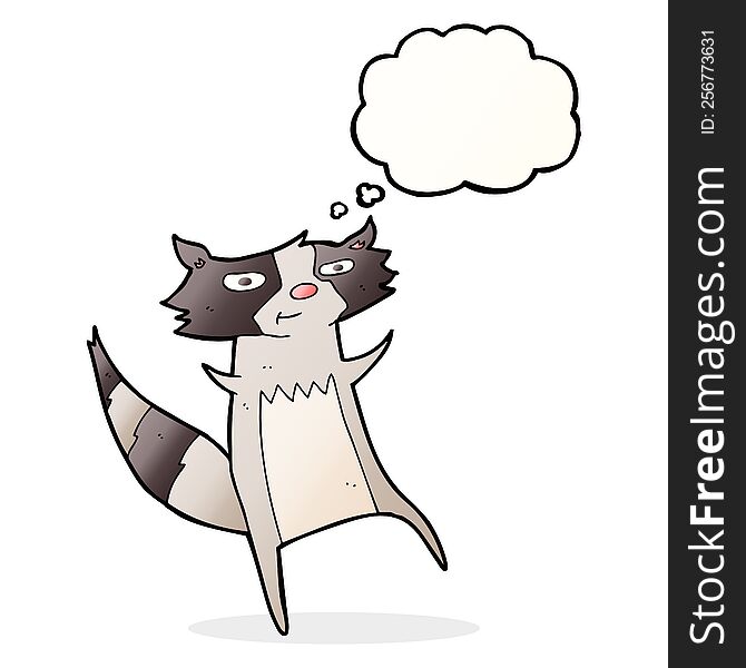 Cartoon Raccoon With Thought Bubble