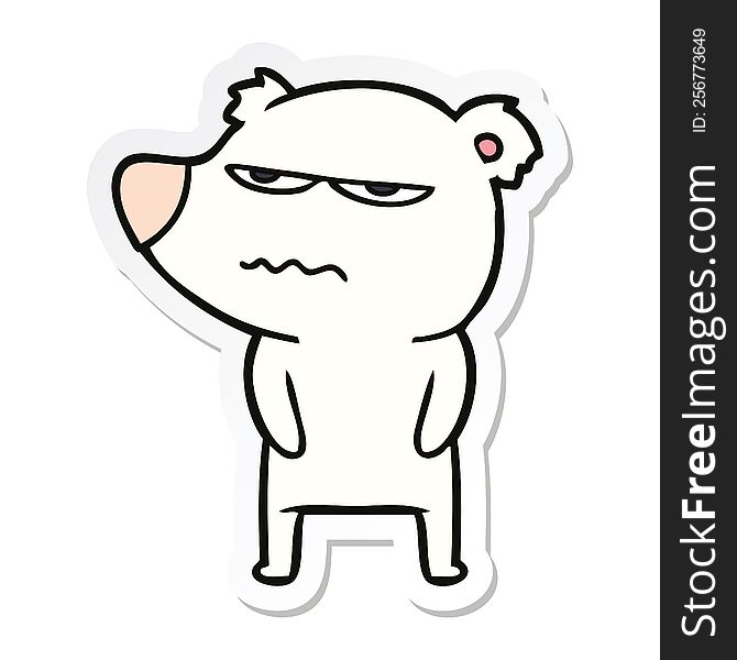 Sticker Of A Angry Bear Polar Cartoon