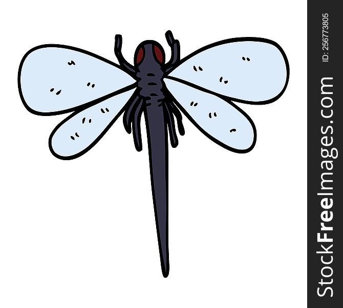 cartoon doodle dragonfly