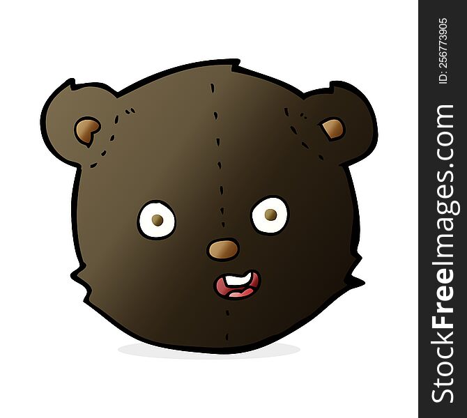 Cartoon Black Teddy Bear Head