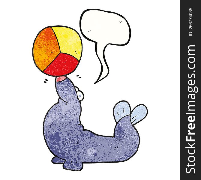 Speech Bubble Textured Cartoon Seal Balancing Ball