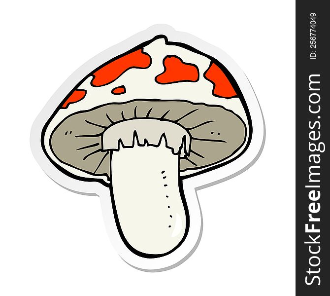 sticker of a cartoon toadstool