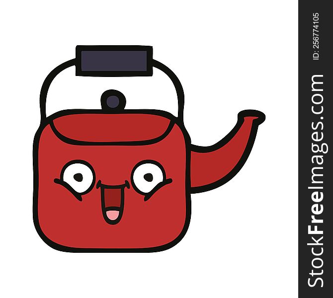 cute cartoon of a kettle. cute cartoon of a kettle