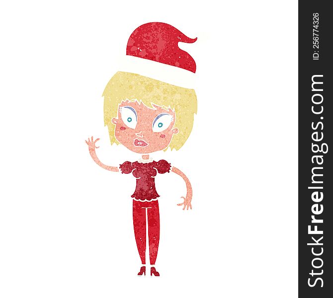 Cartoon Woman Ready For Christmas