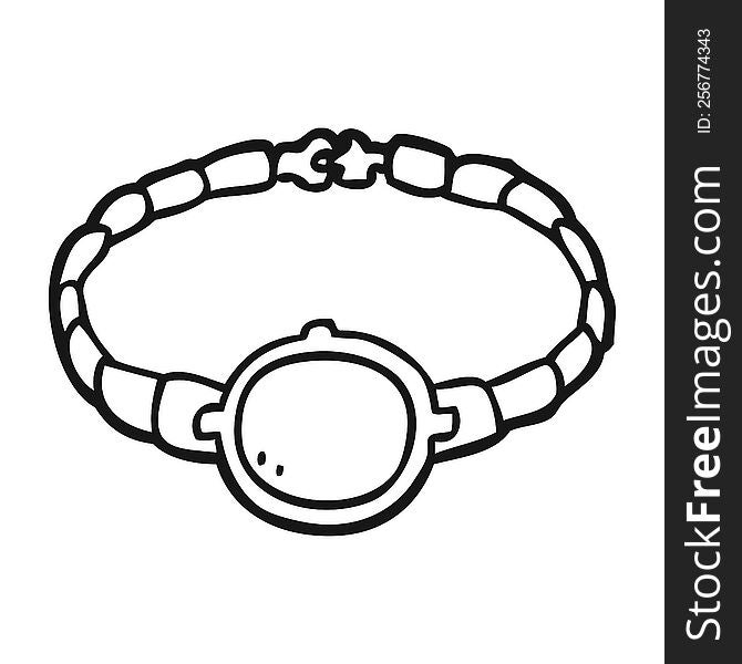 black and white cartoon ruby bracelet