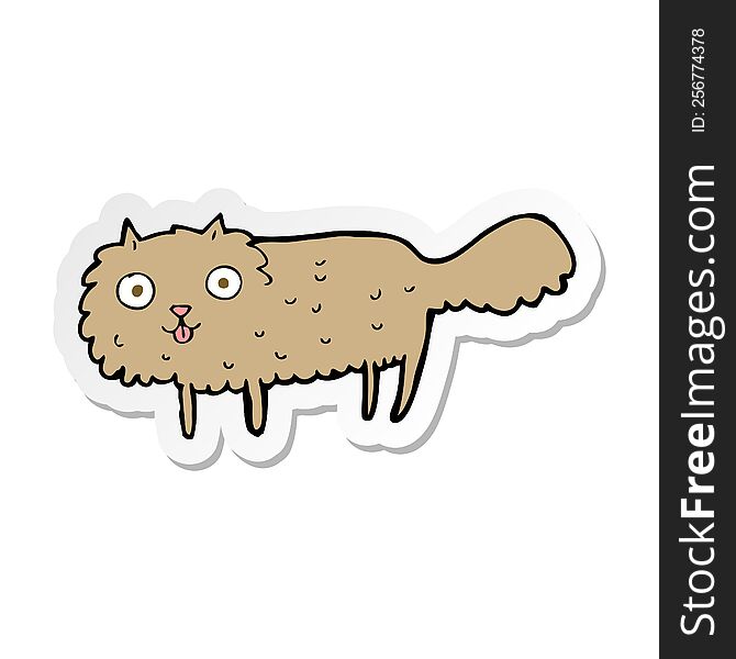sticker of a cartoon furry cat
