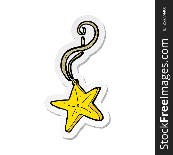 sticker of a cartoon magic star necklace