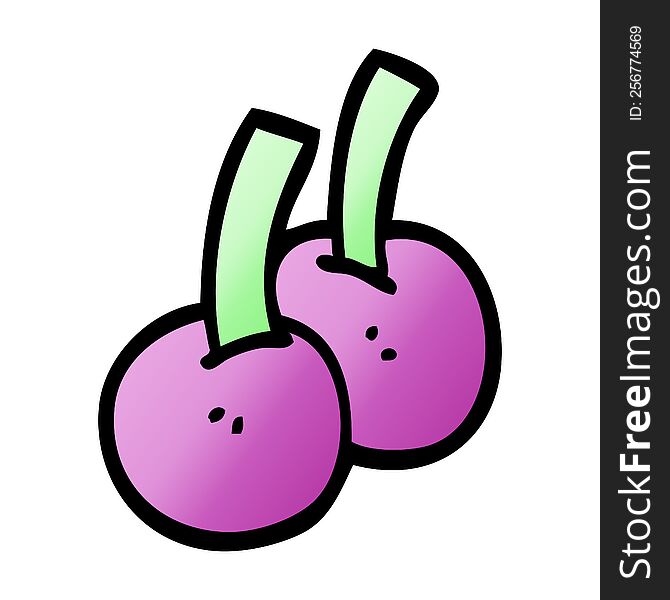 vector gradient illustration cartoon cherries