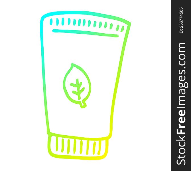 cold gradient line drawing of a cartoon skin lotion