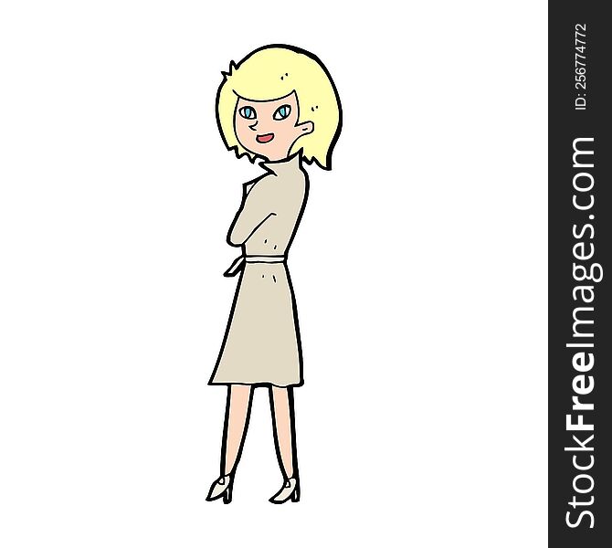 cartoon woman in trench coat