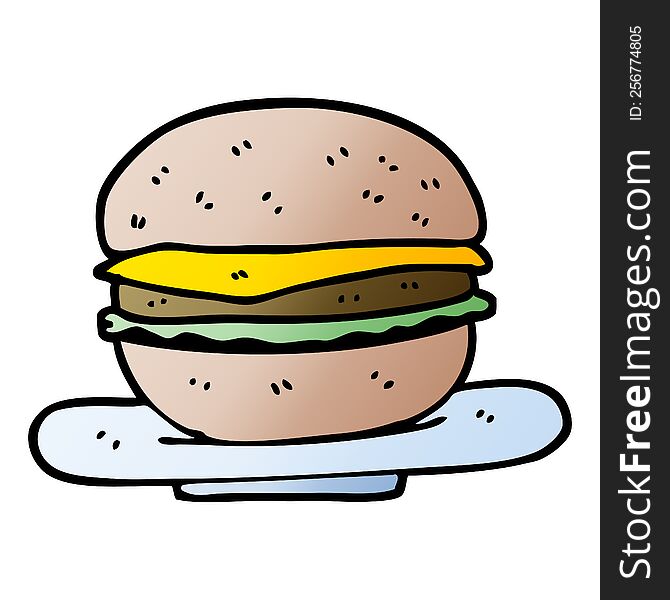 Vector Gradient Illustration Cartoon Burger