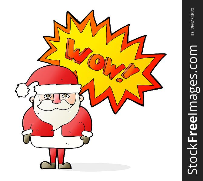 Cartoon Amazed Santa Claus