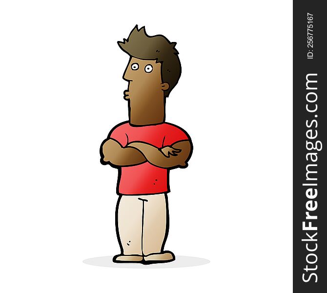 Cartoon Man With Folded Arms