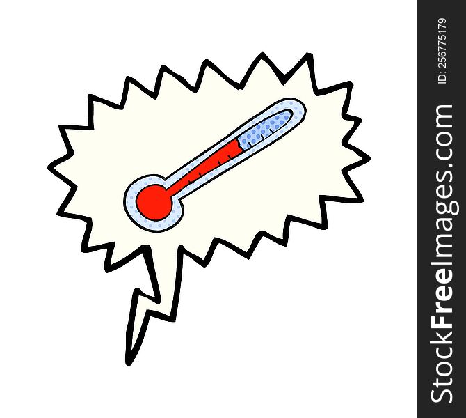 Comic Book Speech Bubble Cartoon Temperature Gauge