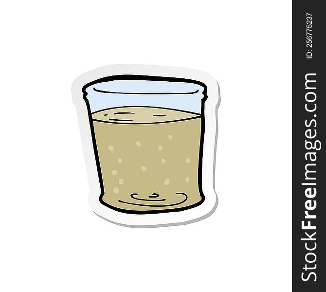 sticker of a cartoon whiskey glass