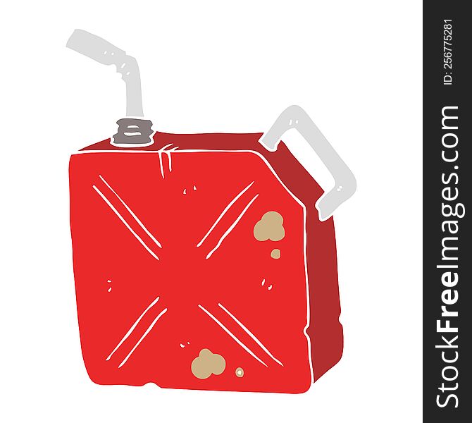 Flat Color Illustration Of A Cartoon Fuel Can