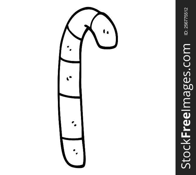 line drawing cartoon striped candy cane