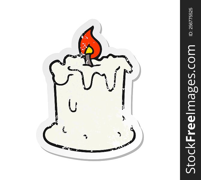 retro distressed sticker of a cartoon dribbling candle