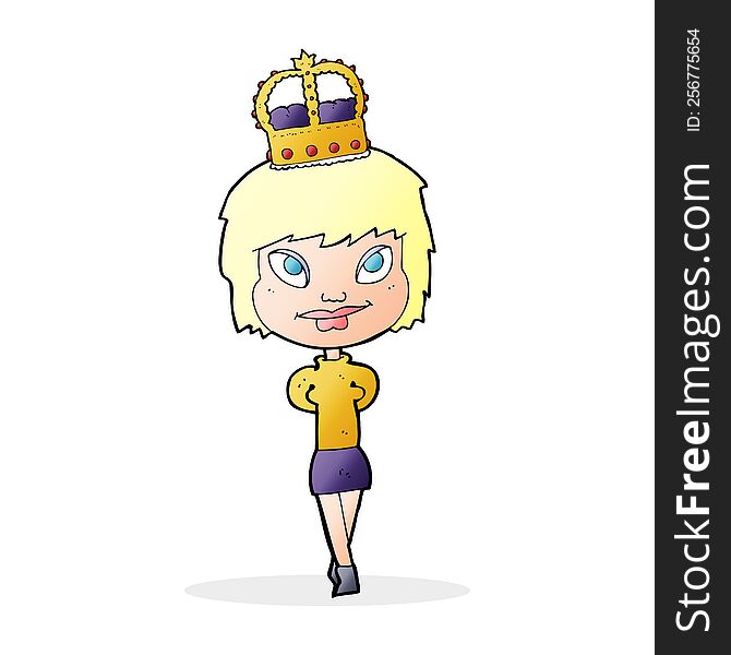 Cartoon Person Wearing Crown