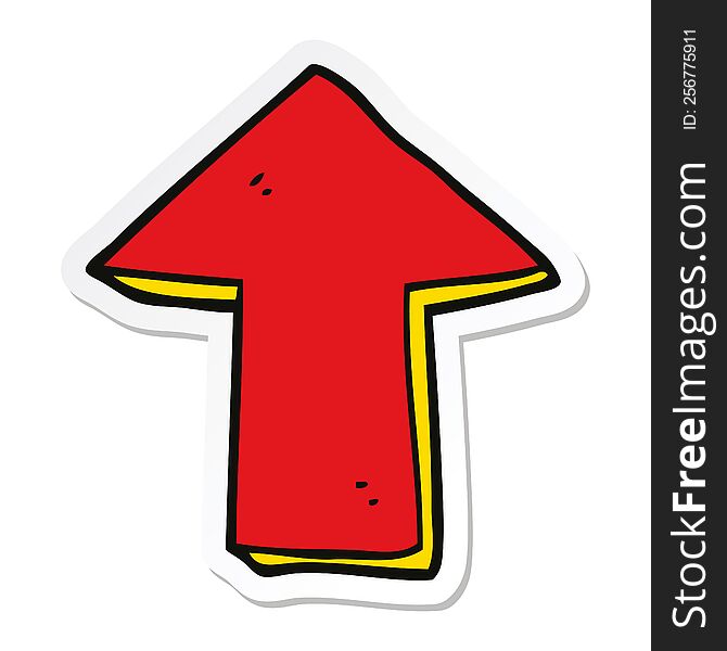 Sticker Of A Cartoon Pointing Arrow