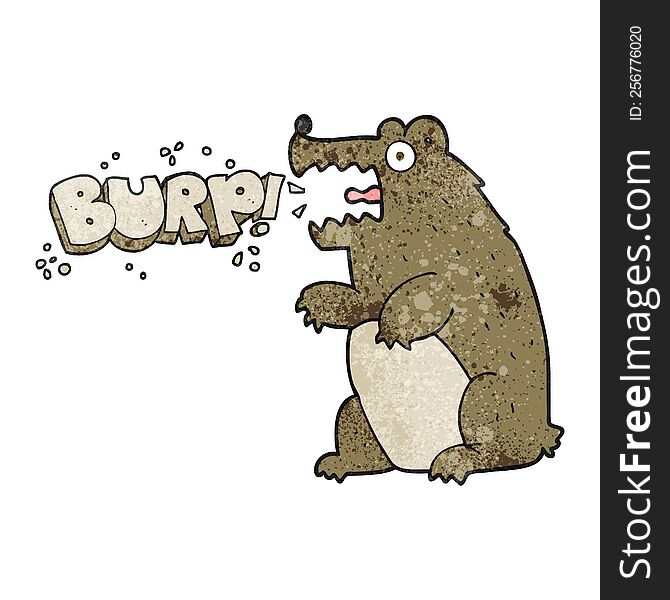 Textured Cartoon Bear Burping