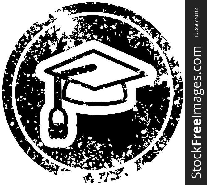 Graduation Cap Distressed Icon