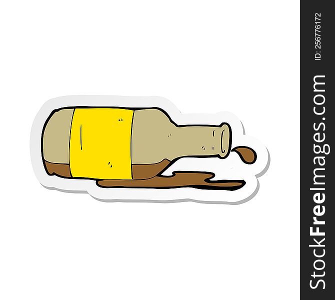 sticker of a cartoon spilled beer
