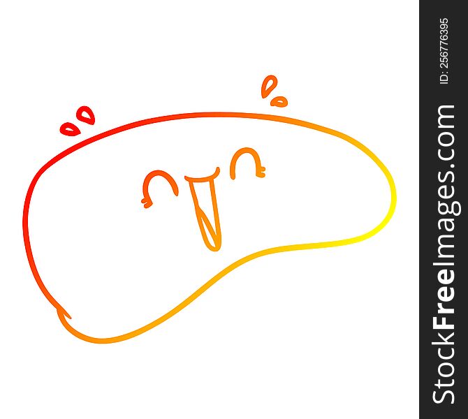 warm gradient line drawing of a cartoon healthy liver
